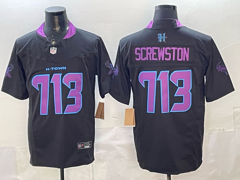Men Houston Texans 713 Screwston Black 4th generations 2026 Nike Limited NFL Jersey style 1->houston texans->NFL Jersey